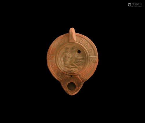Roman Oil Lamp with Leda and Swan