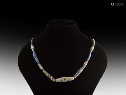 Phoenician Ornate Glass Bead Group