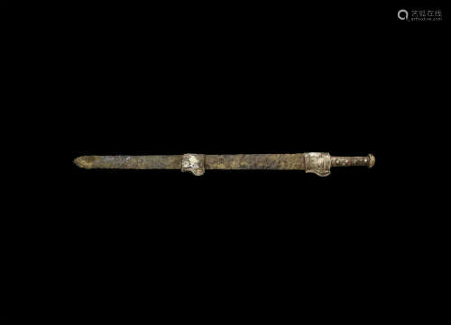 Western Asiatic Sassanian Sword with Silver Hilt and Fittings