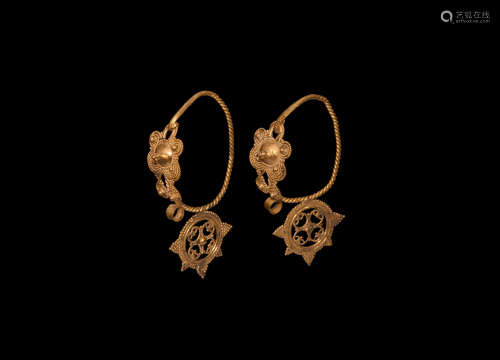 Byzantine Gold Earrings with Granular Decoration