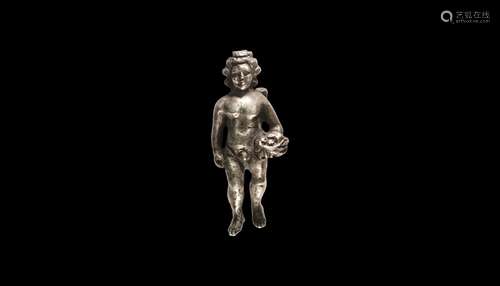 Roman Silver Cupid Statuette