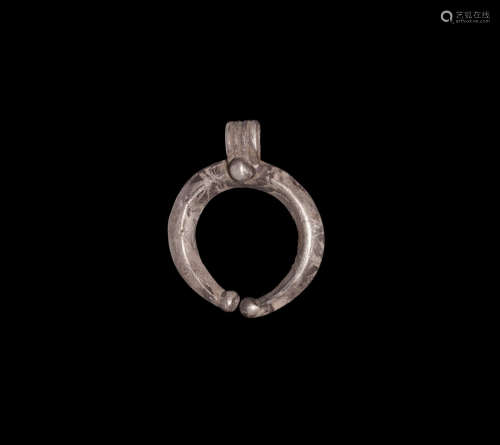 Roman Silver Lunate Pendant