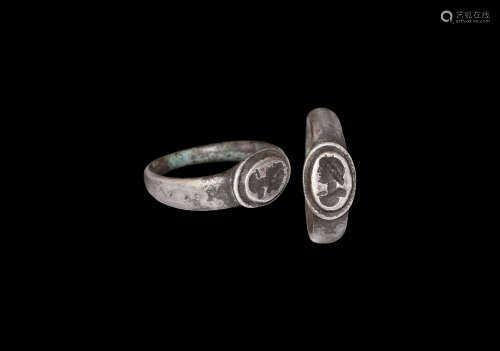 Roman Silver Ring with Bust