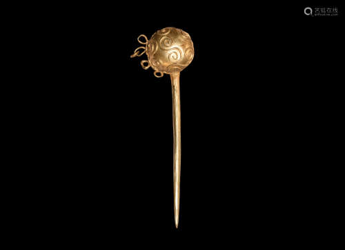Greek Gold Pin with Loops