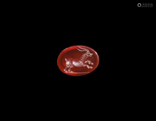 Roman Intaglio Gemstone with Goat