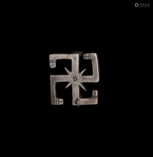 Roman Silver Swastika Brooch