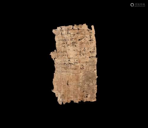 Egyptian Papyrus Page Fragment