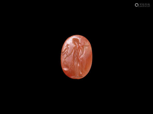 Roman Gemstone with Goddess Fortuna