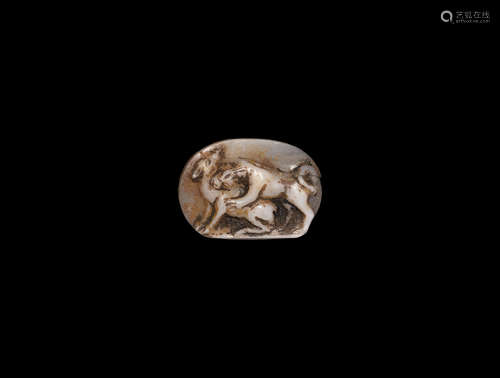 Roman Cameo Gemstone with Beasts