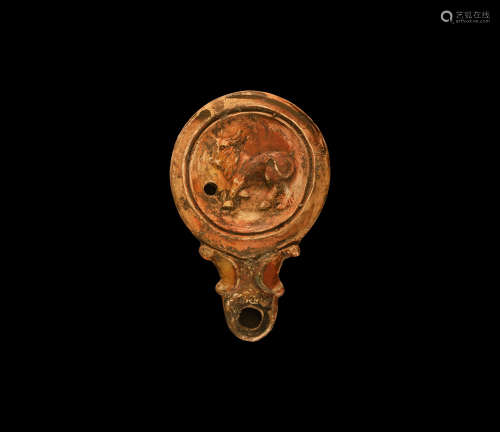 Roman Oil Lamp with Bull