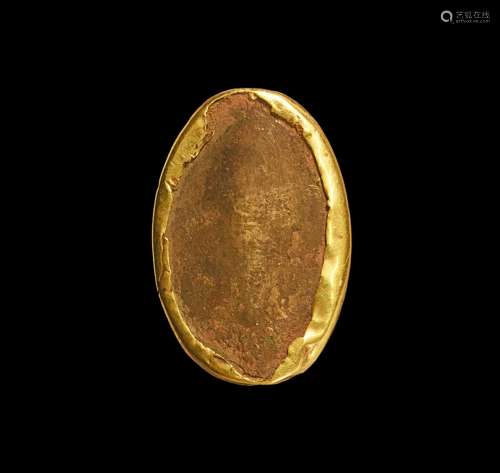Parthian Gold Mounted Silver Bead