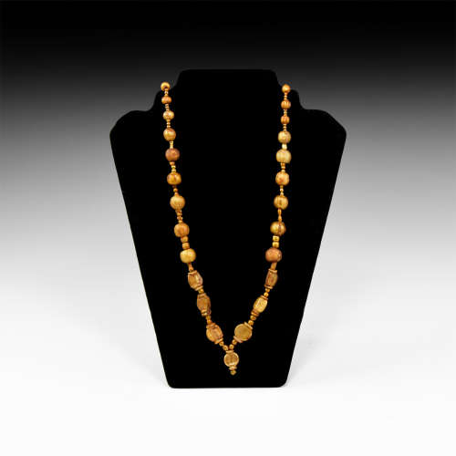 Roman Gold in Glass Bead Necklace