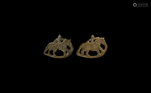 Scythian Horsemen Appliqué Pair
