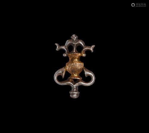 Roman Gilt Silver Amphora Brooch