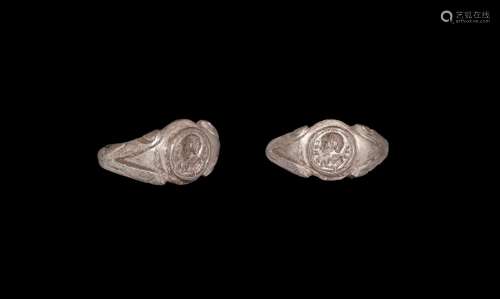 Roman Silver Ring with Youthful Imperial Portrait