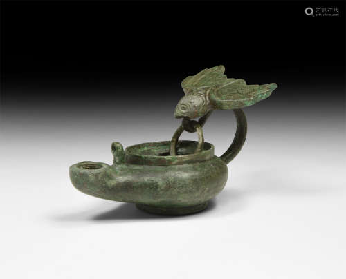 Roman Oil Lamp with Eagle