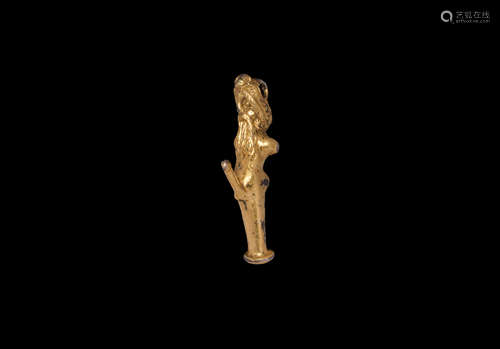 Roman Gilt Silver Priapus Pendant