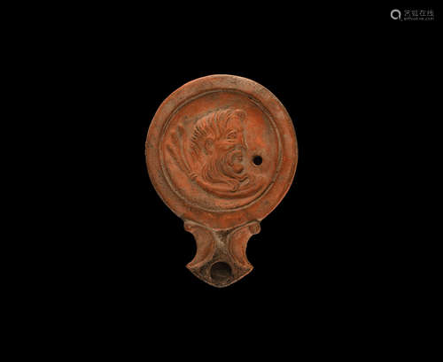 Roman Oil Lamp with Hercules