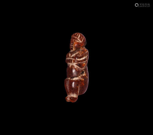 Roman Figural Amber Amulet