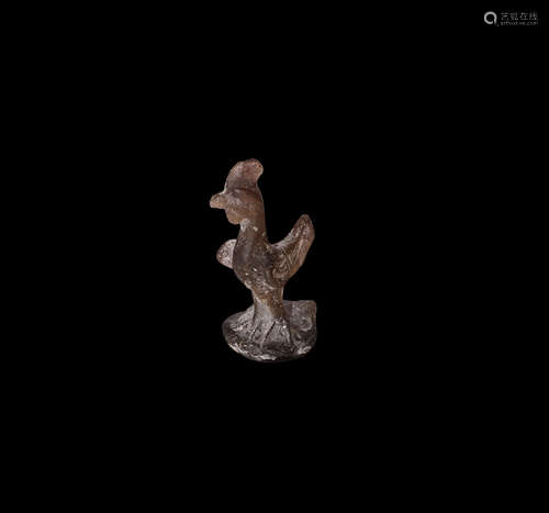 Roman Glass Cockerel Statuette