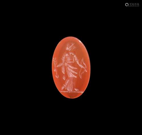 Roman Intaglio Gemstone with Diana