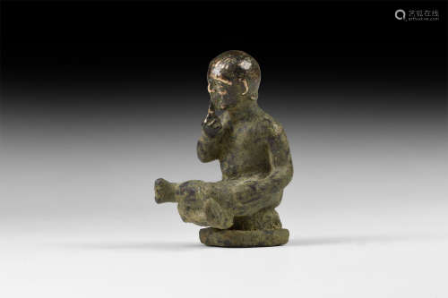 Roman Sitting Harpokrates Statuette