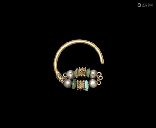 Parthian Gold Earring with Turquoise
