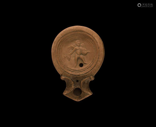 Roman Oil Lamp with Cupid