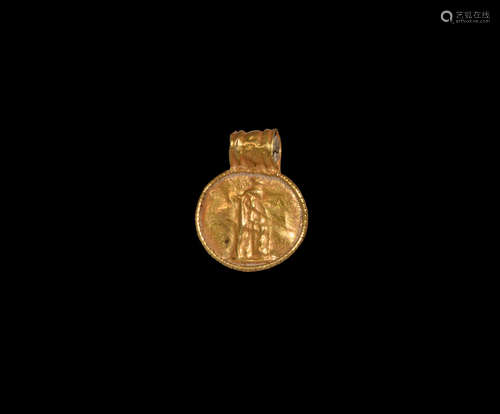 Roman Gold Pendant with Figure