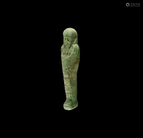 Egyptian Blue Glazed Shabti Figure