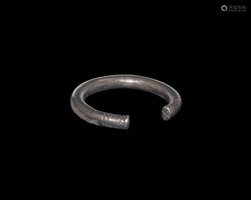 Roman Silver Bracelet with Decorated Terminals