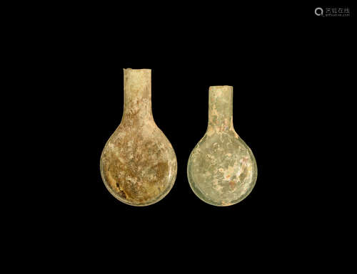 Roman Glass Ampulla Pair