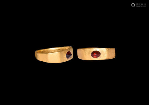 Roman Gold Ring with Garnet Gemstone