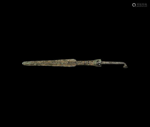 Western Asiatic Elamite Spearhead with Decorated Shaft