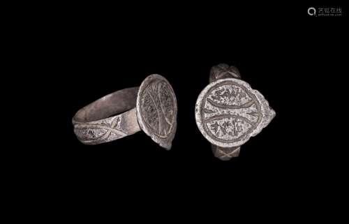 Western Asiatic Jewish Silver Ring with Aramaic Inscription
