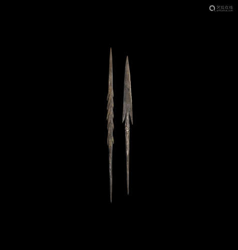 Medieval Barbed Arrowhead Pair