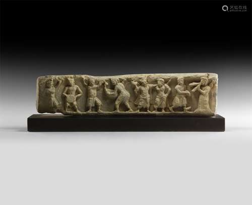Gandharan Frieze Section with Musicians and Dancers