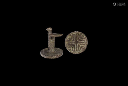 Indus Valley Bronze Seal with Bird Handle