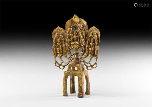 Chinese Wei Style Gilt Buddha Altar Piece