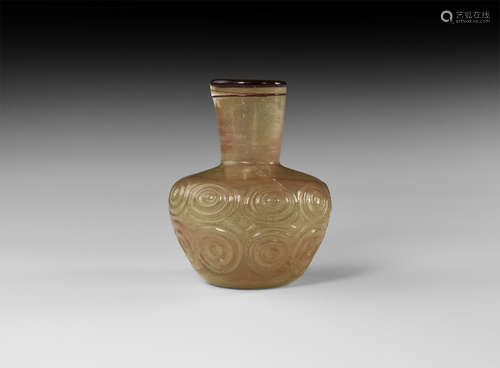 Western Asiatic Moulded Glass Bottle