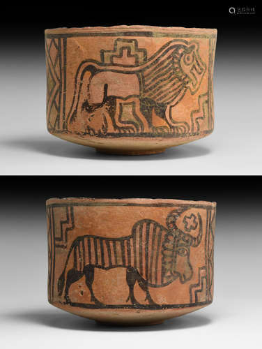 Indus Valley Mehrgarh Painted Vessel with Animals