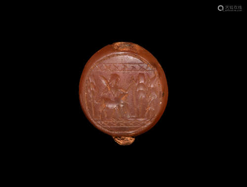 Western Asiatic Stamp Seal with Figural Scene