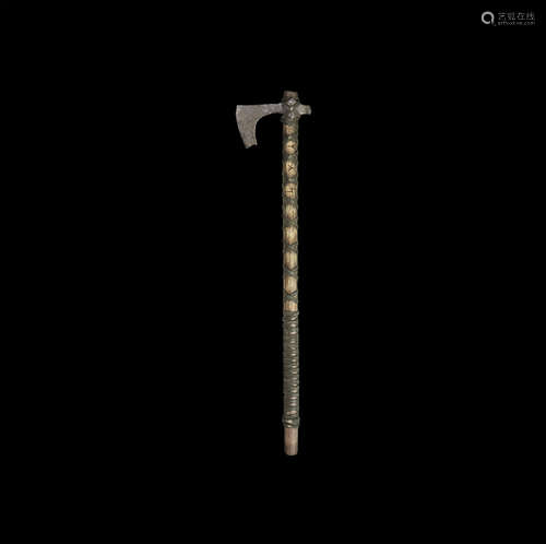 Viking Bearded Axehead with Shaft