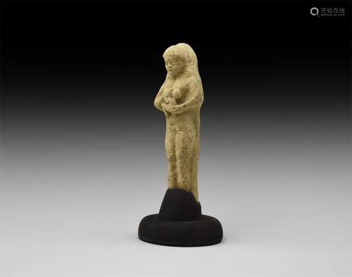 Western Asiatic Neo-Babylonian Mother and Child Statuette