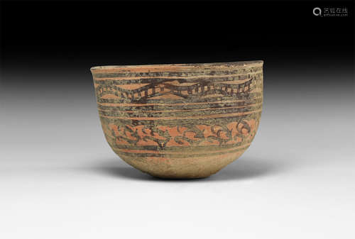 Indus Valley Mehrgarh Painted Vessel with Ibexes