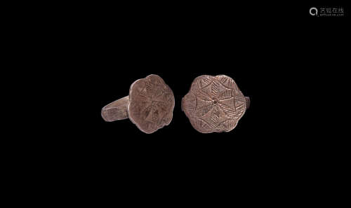 Byzantine Silver Ring with Starburst