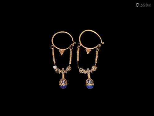 Islamic Gold Earrings with Pendants