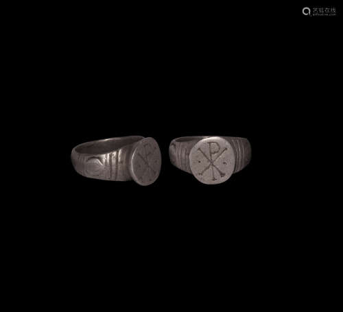 Byzantine Silver Chi-Rho Ring