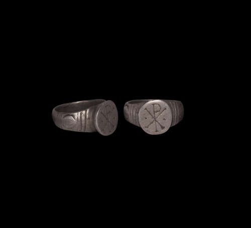 Byzantine Silver Chi-Rho Ring