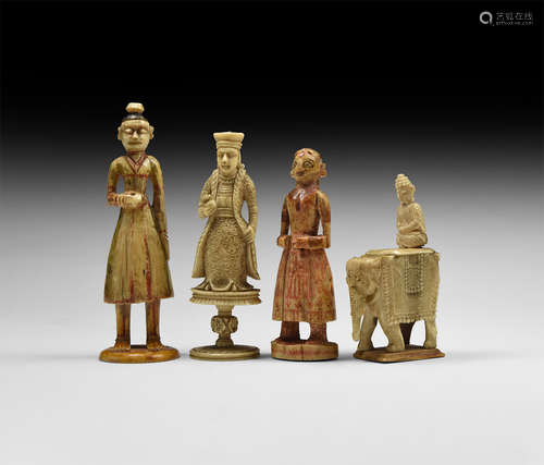 Indian Figural Chess Piece Collection